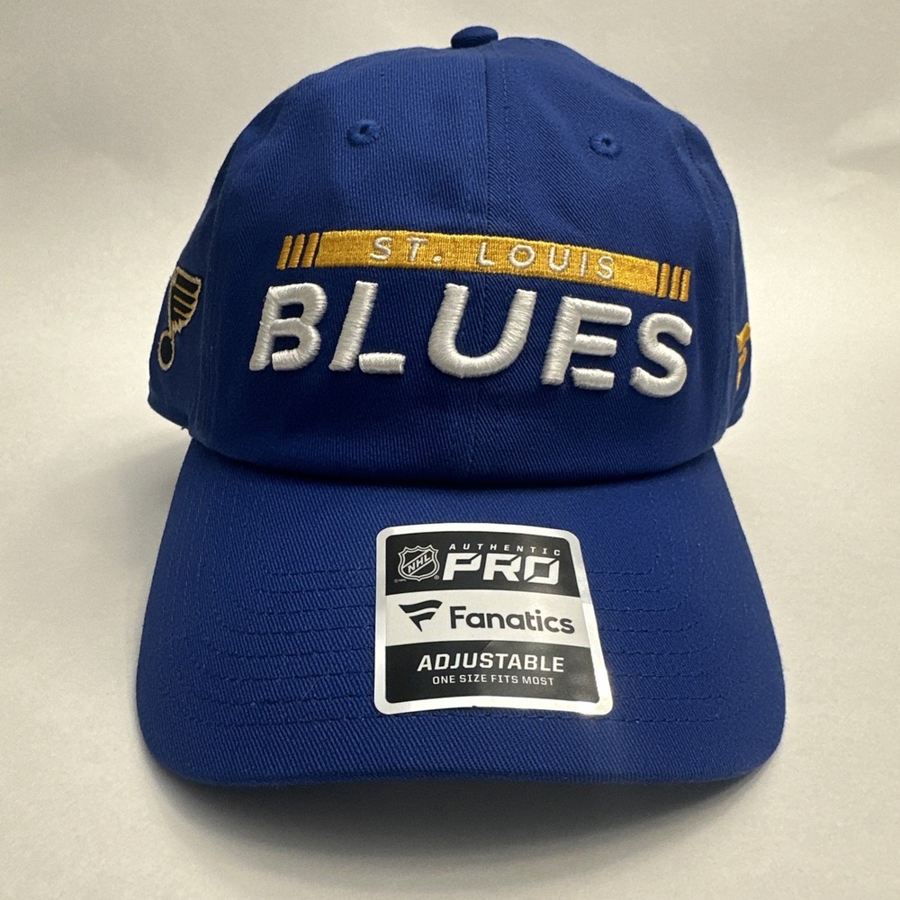 NWT Fanatics St. Louis Blues Official NHL Adjustable Adult Hat Blue Strap back